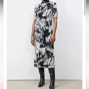 Lafayette 148 NY  Jacquard Stand Collar Dress